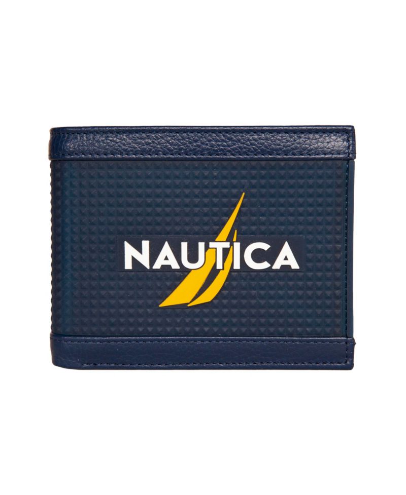 Men's Logo Rubber Leather Bifold Wallet