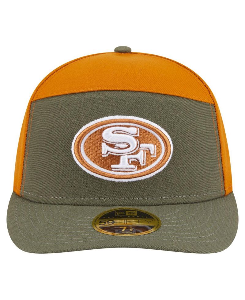 Men's Olive/Brown San Francisco 49ers Two-Tone Color Pack Split Panel 59FIFTY Fitted Hat