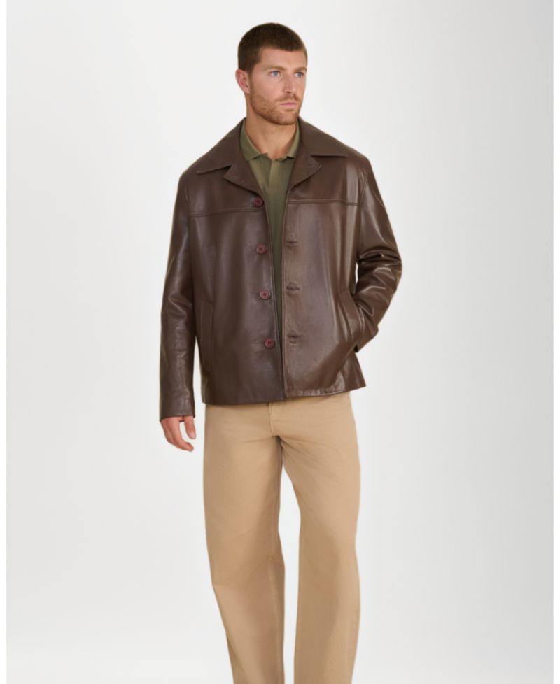 Men's Axel Relaxed Leather Blazer, Created for Macy's
