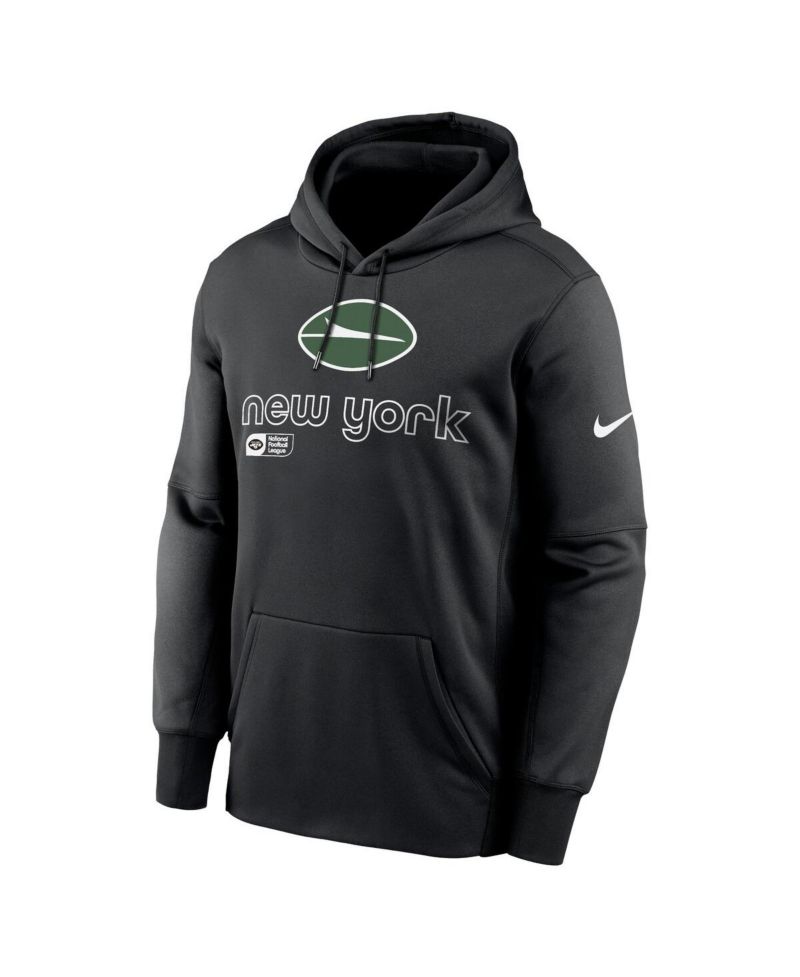 Men's Black New York Jets Performance Pullover Hoodie