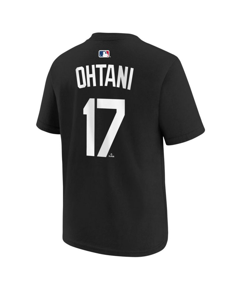 Big Boys and Girls Shohei Ohtani Black Los Angeles Dodgers Name & Number T-Shirt