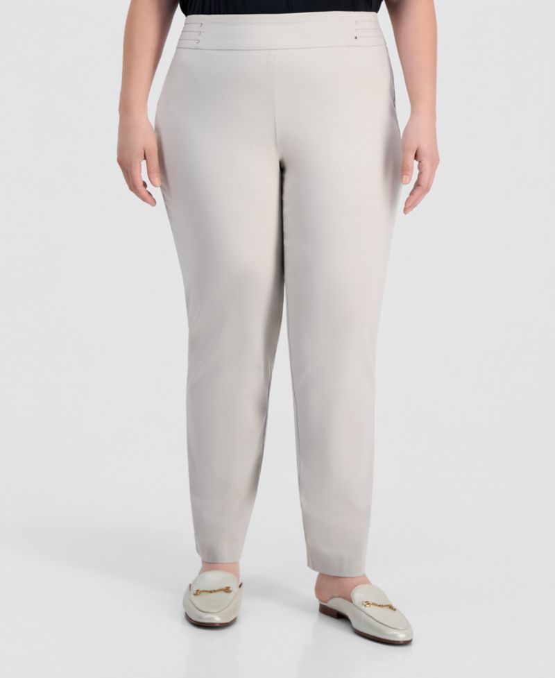 Petite Studded-Rivet Slim-Leg Pants, Petite & Petite Short