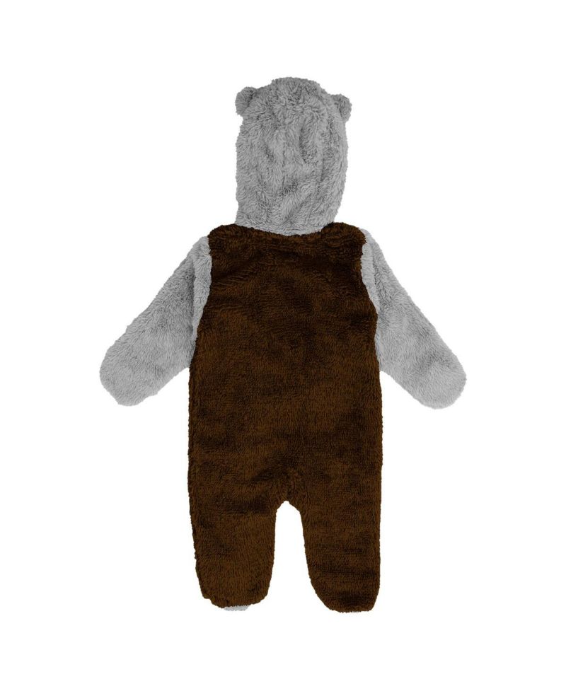 Baby Boys and Girls Brown Cleveland Browns Game Nap Teddy Fleece Bunting Full-Zip Sleeper