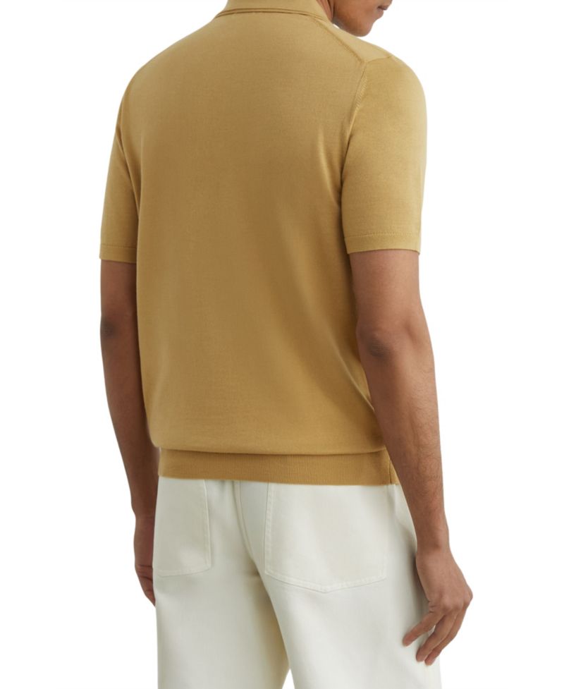 Men's Manor Half Button Merino Wool Polo Shirt