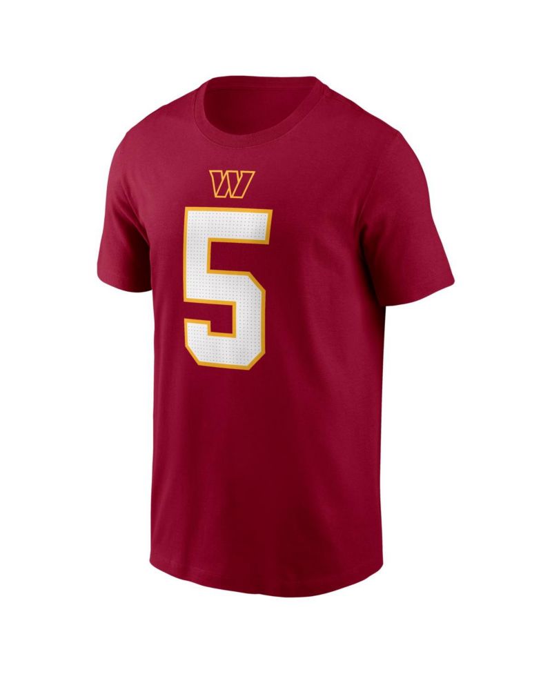 Men's Jayden Daniels Burgundy Washington Commanders Name & Number T-Shirt