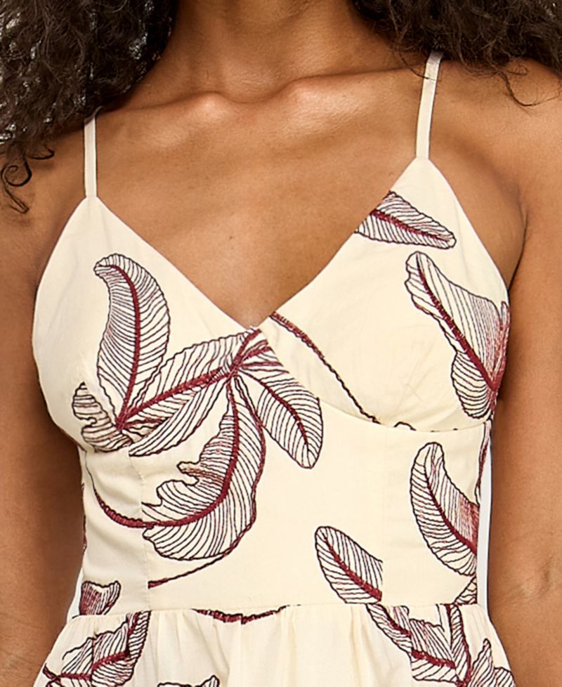 Juniors' Embroidered Midi Dress