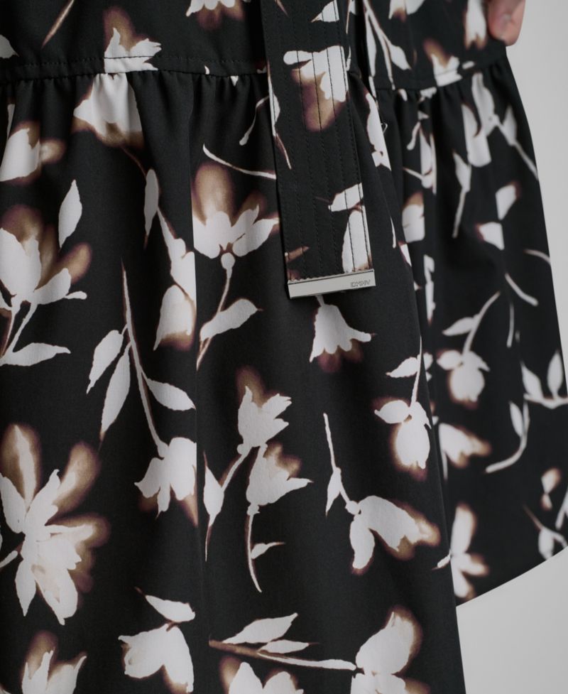 Women's Flutter-Sleeve Tiered Printed Midi Dress