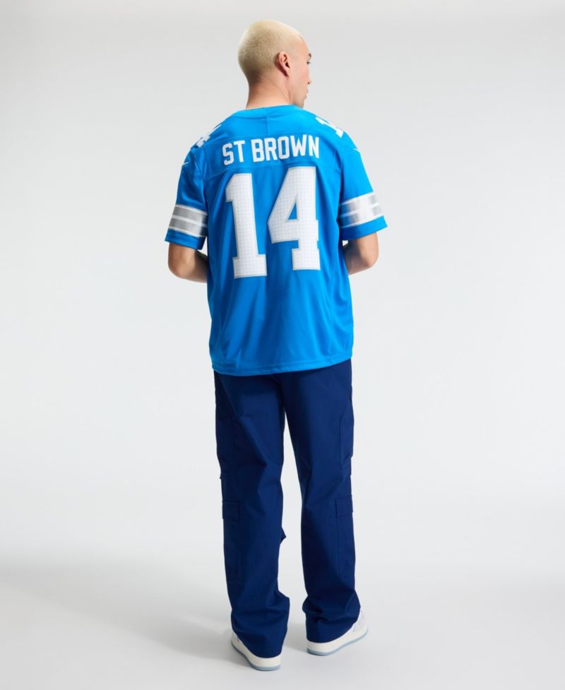 Men's Amon-Ra St. Brown Blue Detroit Lions Vapor F.U.S.E. Stitched Limited Jersey