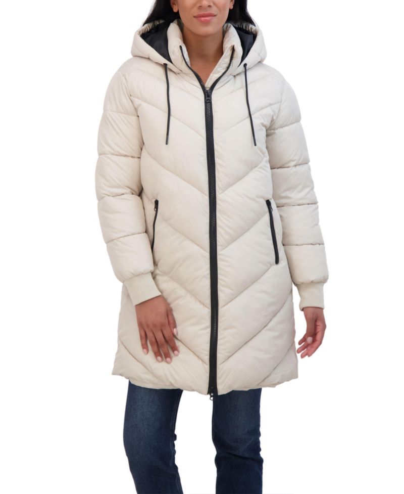 Women's 3/4 Puffer Jacket with Hood