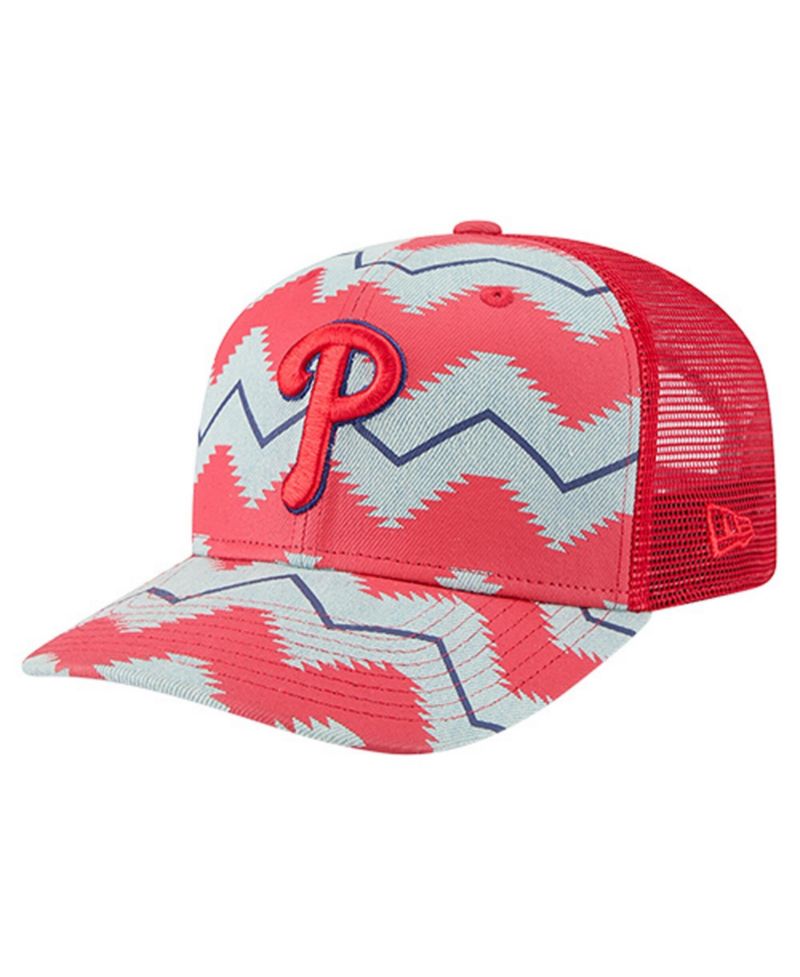 Men's Denim/Red Philadelphia Phillies Aztec Denim 9SEVENTY Adjustable Hat
