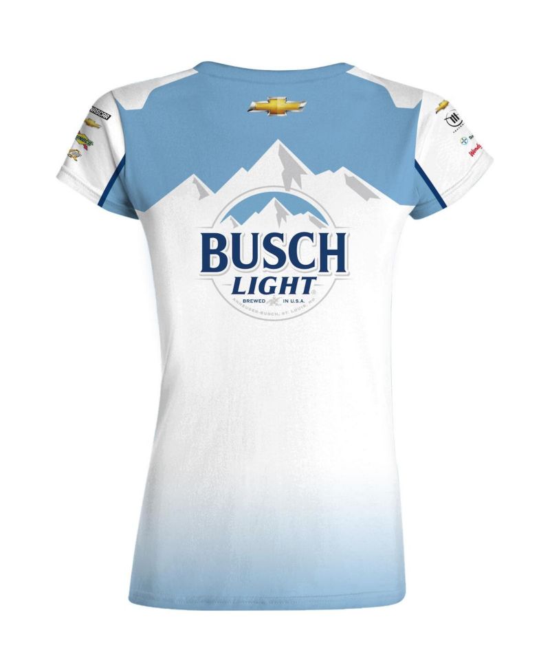 Women's White/Blue Ross Chastain Busch Light Uniform T-Shirt