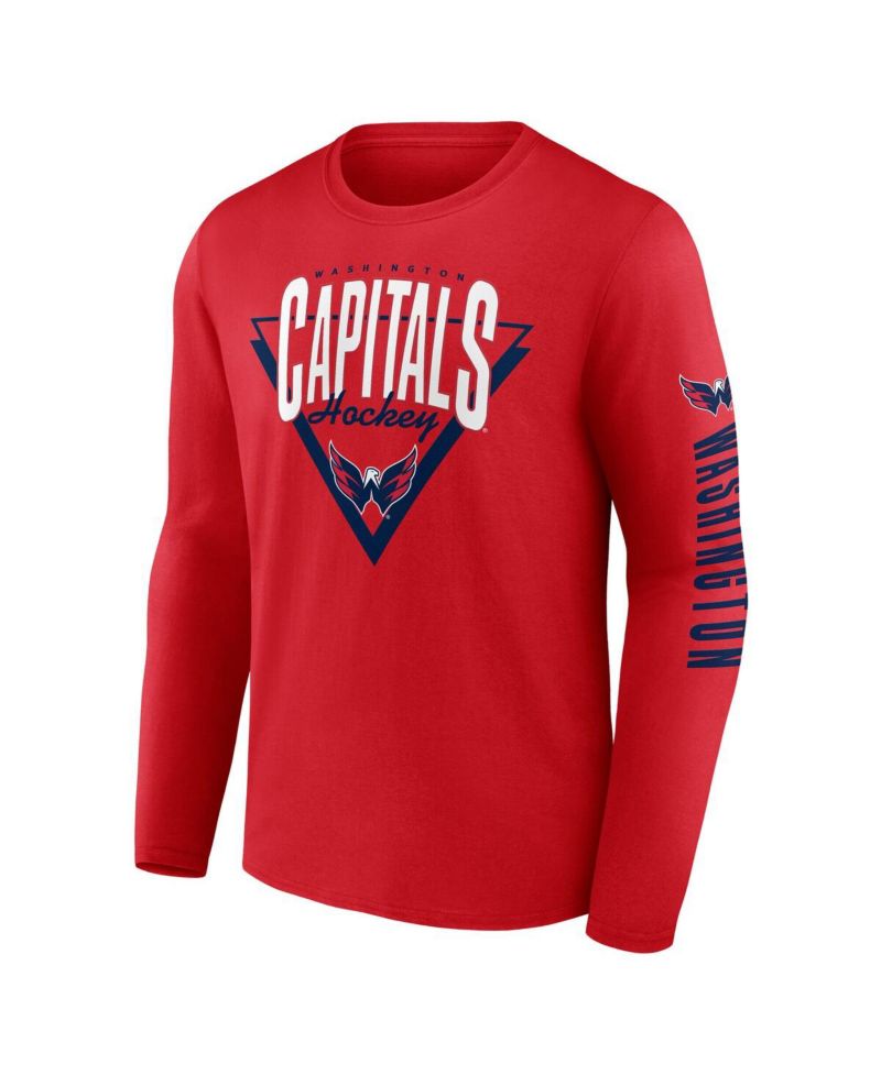 Men's Red Washington Capitals Headline Long Sleeve T-Shirt
