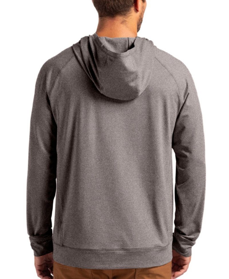 Men's Heather Gray Carolina Panthers Adapt Knit Raglan Pullover Hoodie