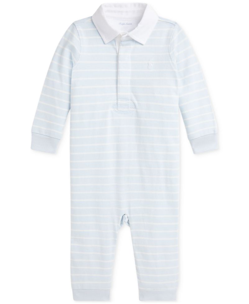 Baby Striped Cotton Jersey Coverall