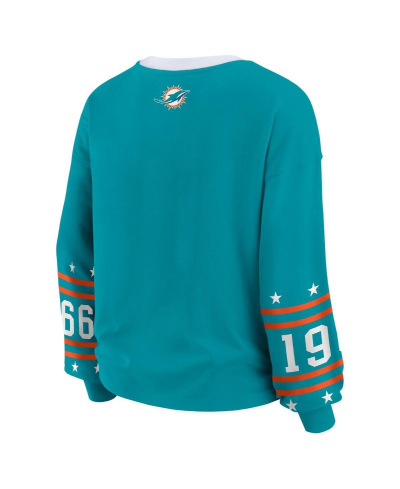 Women's Aqua Miami Dolphins Sport Long-Sleeve T-Shirt
