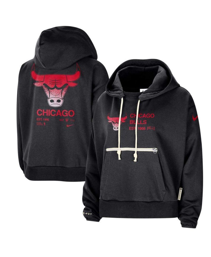 Women's Black Chicago Bulls Courtside Standard Issue Performance Pullover Hoodie