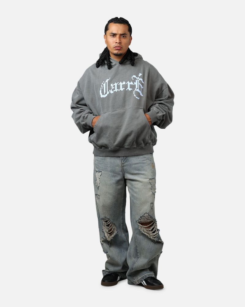 Men's Game Over Hoodie Sweatshirt - Washed Charcoal L