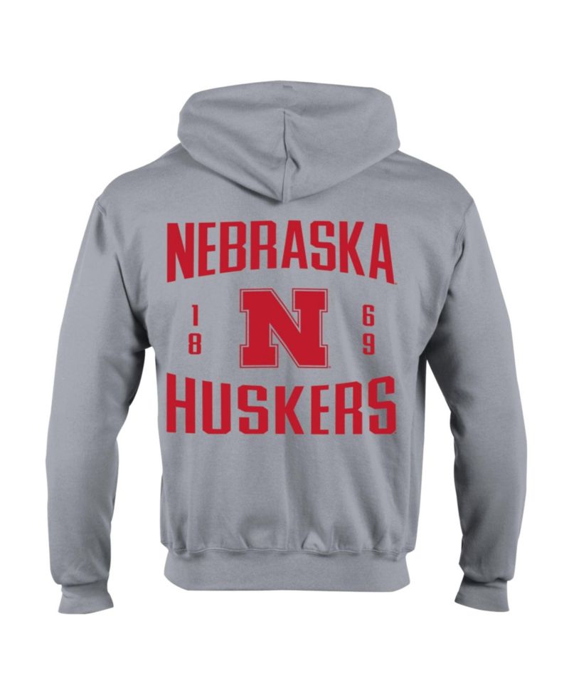 Men's Gray Nebraska Huskers Varsity Powerblend Full-Zip Fleece Hoodie