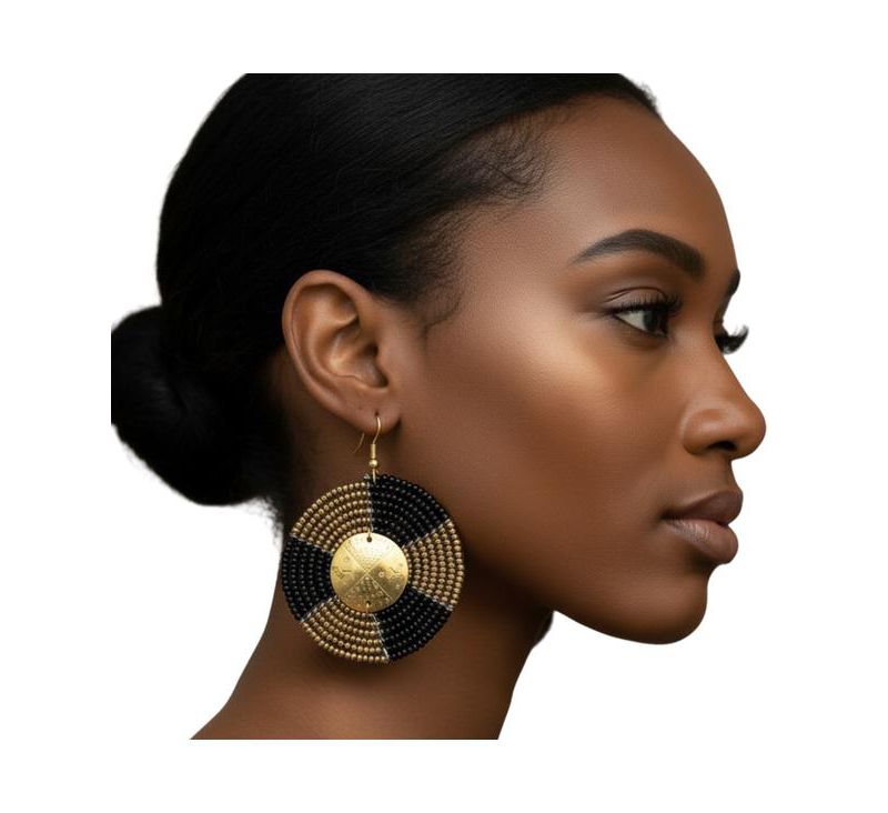 Sanaa African Beaded Earrings - Handcrafted Kenyan Statement Jewelry