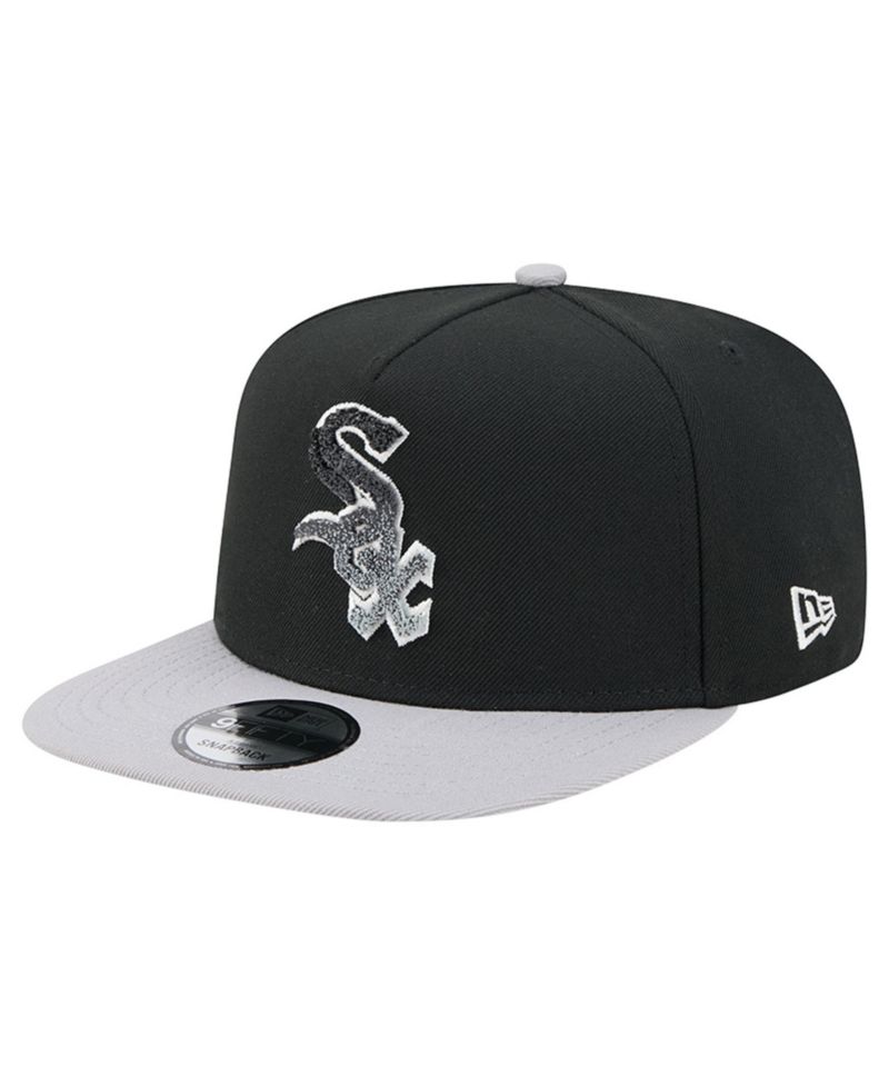 Men's Black/Gray Chicago White Sox Chenille Gradient A-Frame 9FIFTY Snapback Hat