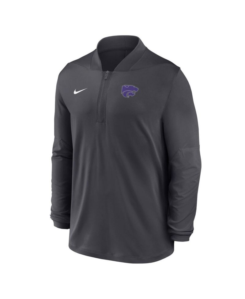 Men's Anthracite Kansas State Wildcats Dri-FIT Half-Zip Pullover Sweatshirt