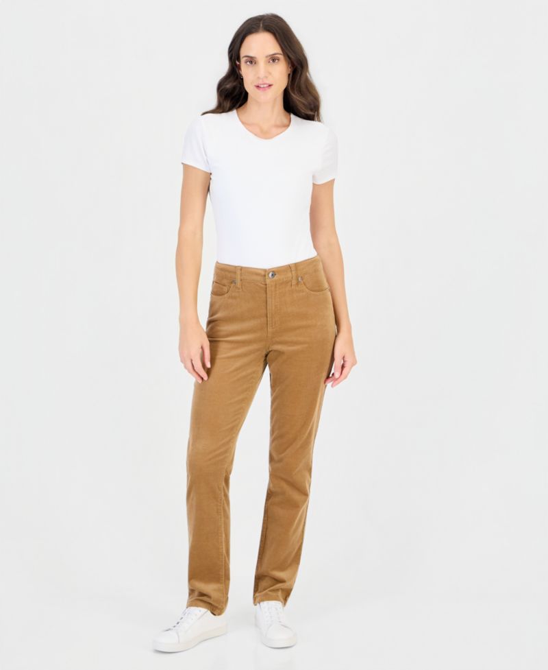 Women's High-Rise Straight Corduroy Jeans