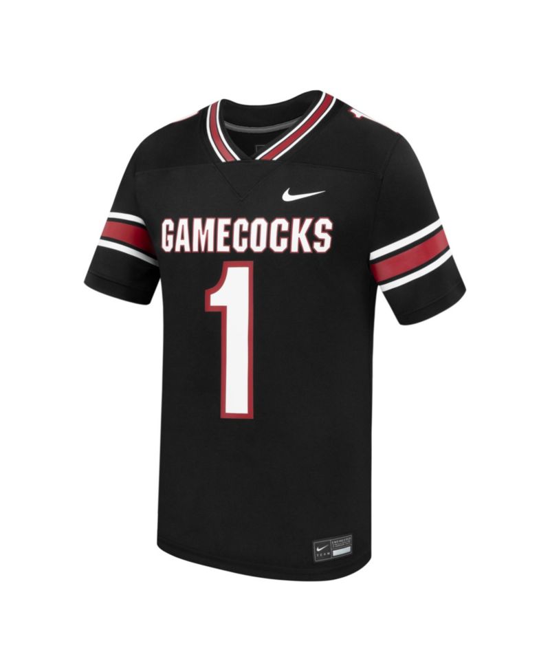 Men's #1 Black South Carolina Gamecocks Alternate Replica Football Jersey