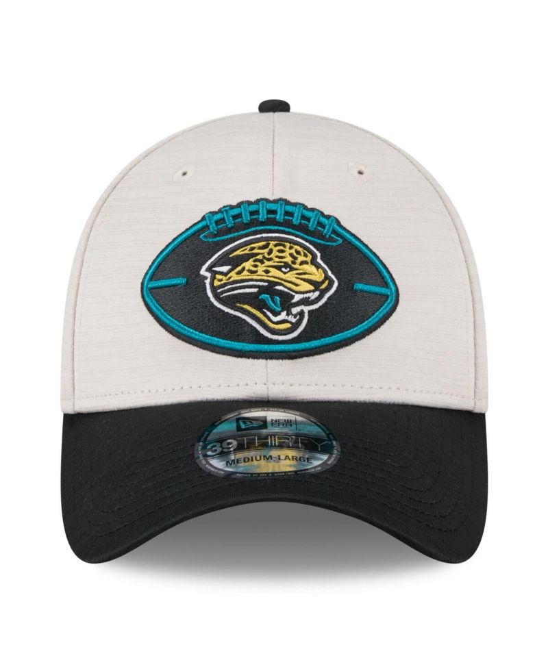 Men's Stone/Teal Jacksonville Jaguars 2024 Sideline Historic 39THIRTY Flex Hat