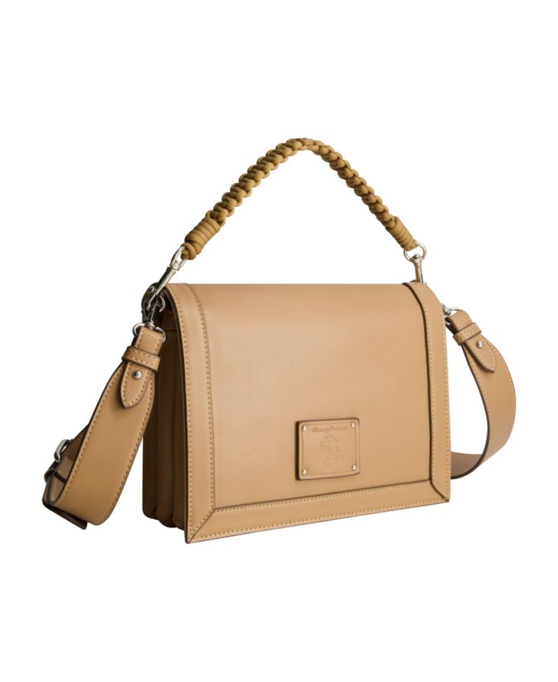 Debossed Logo Flat Messenger Bag