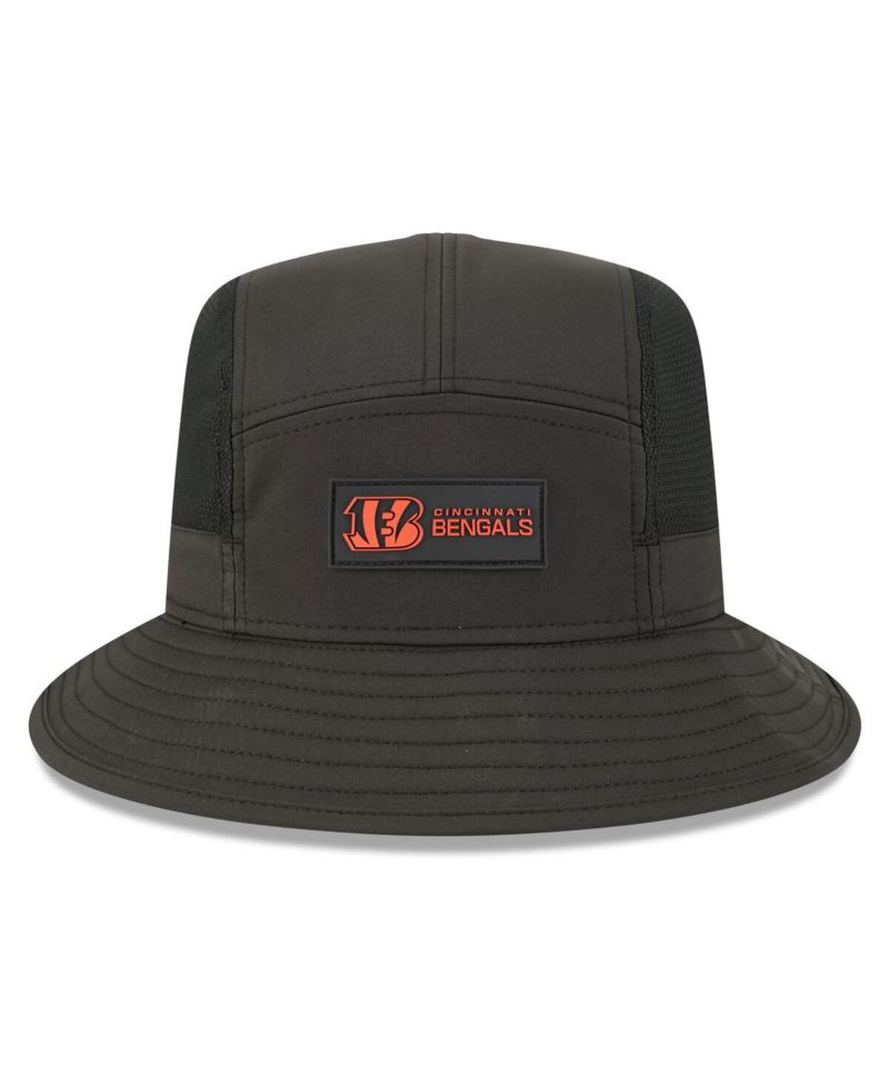 Men's Black Cincinnati Bengals 2025 Sideline Bucket Hat