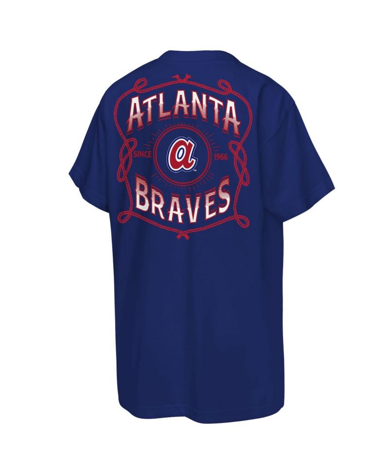 Big Boys and Girls Navy Atlanta Braves Cooperstown Rodeo Rope T-Shirt