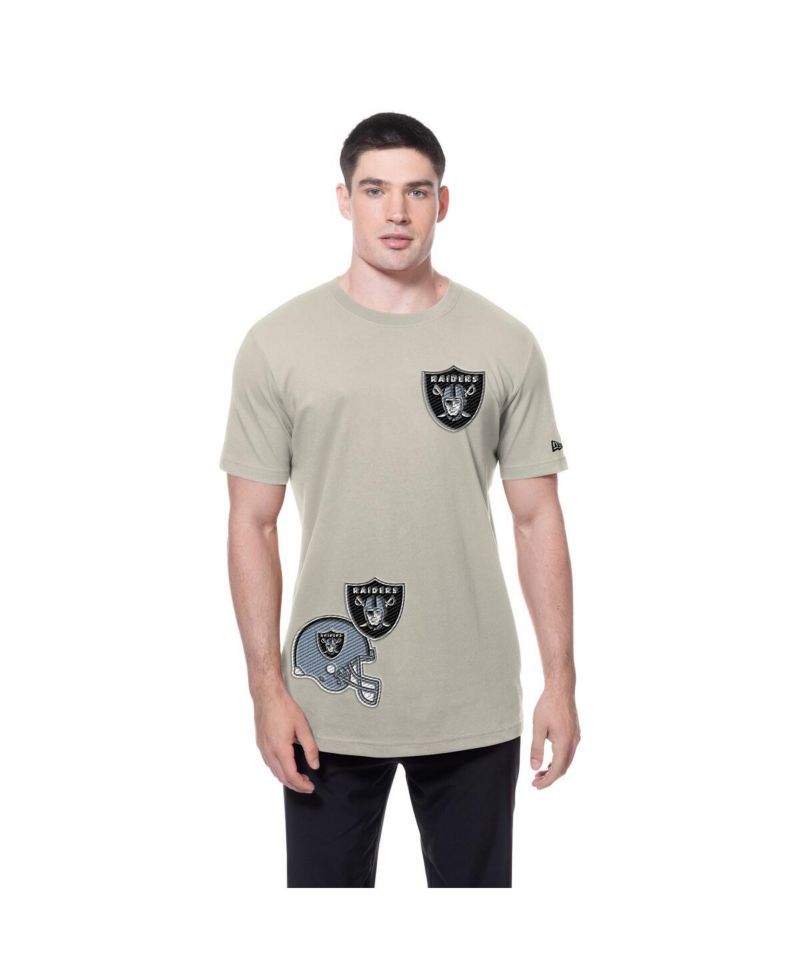 Men's Light Beige Las Vegas Raiders Multi Patch T-Shirt