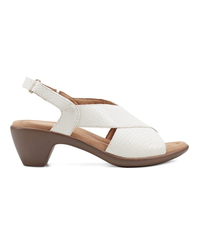 Chantal Crisscross Low Heel Leather Sandals