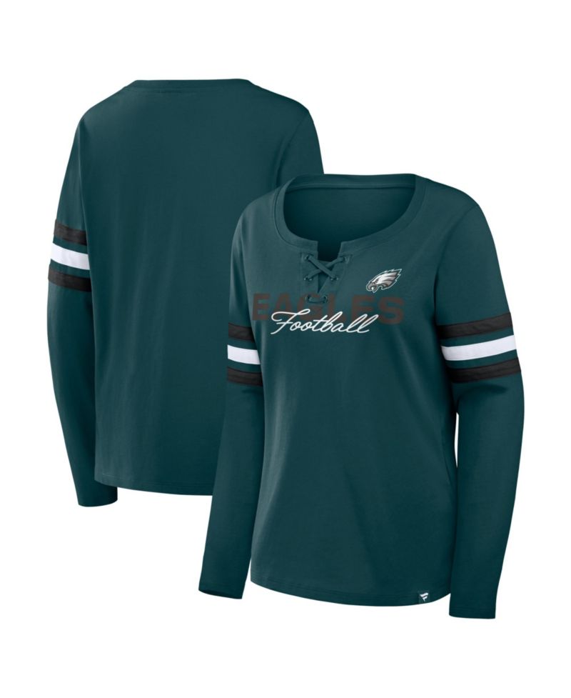 Women's Team First Lace-Up Long-Sleeve Cotton Jersey T-Shirt