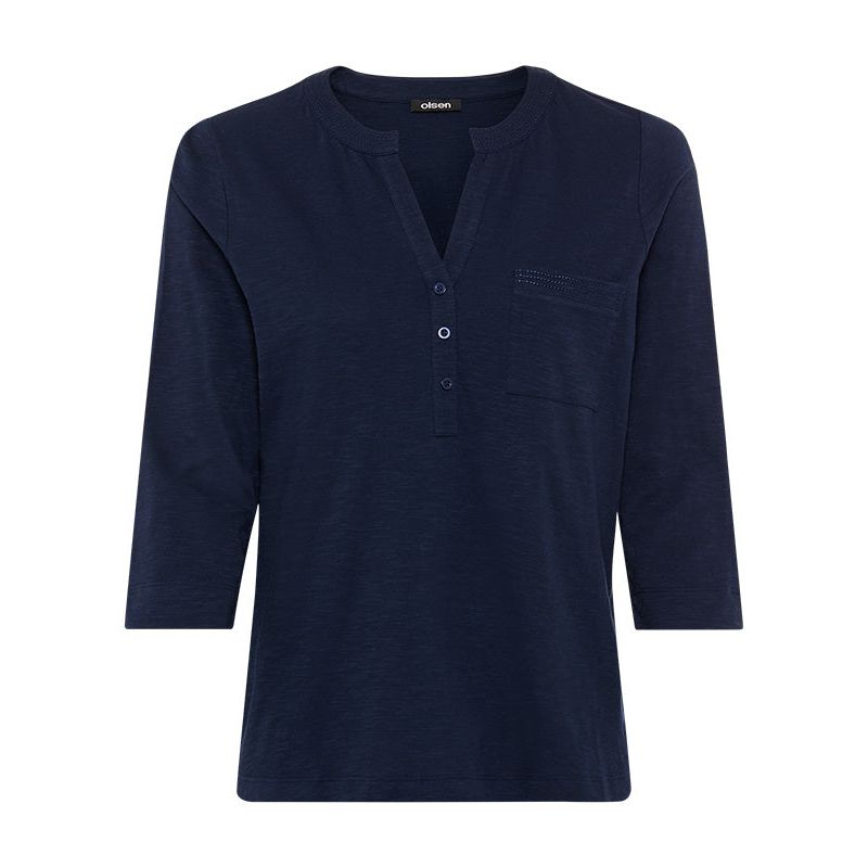 Women's Solid Henley T-Shirt