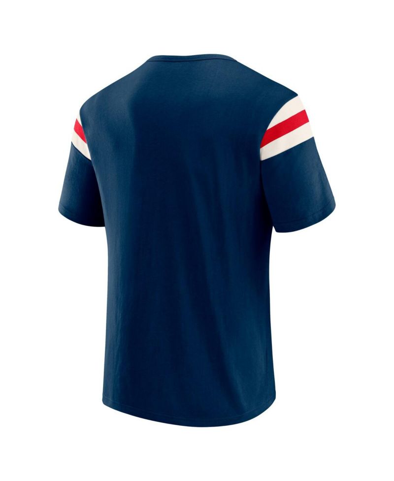 Darius Rucker Collection By Men's Navy Boston Red Sox Distressed Sleeve Stripe T-Shirt