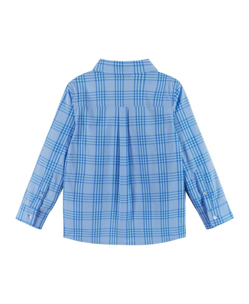 Toddler Boys Andy and Evan Toddler/Child Aqua and Grey Plaid Vest Set