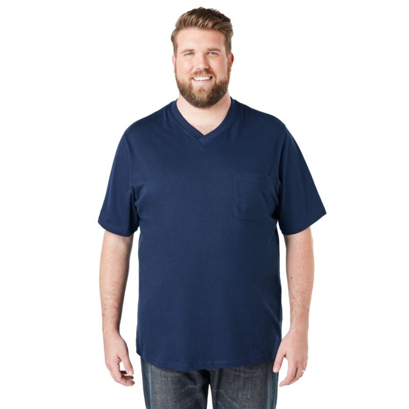 Men's by KingSize Heavyweight Pocket V-Neck Tee