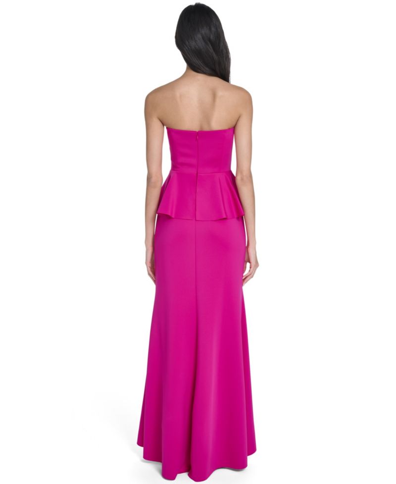Women's Strapless Peplum Gown