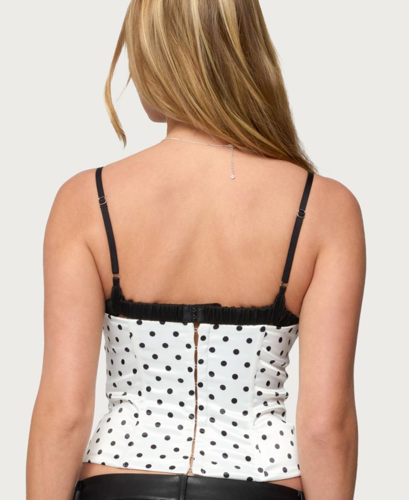 Women's Polka Dot Layered Lacey Bra Corset