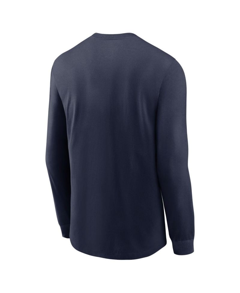 Men's Navy Michigan Wolverines Primary Logo Long Sleeve T-Shirt
