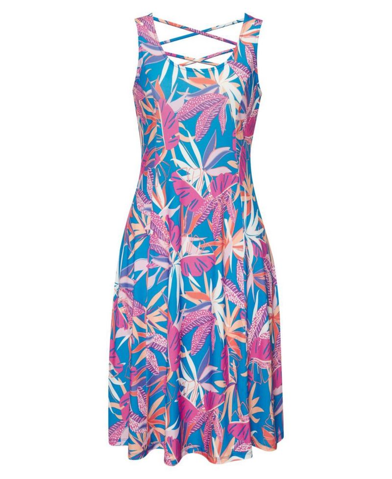 Women's Floral-Print A-Line Strappy-Back Sundress