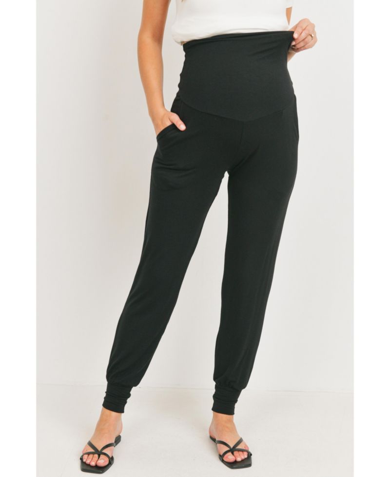 Maternity Over-the-Belly Pull-On Joggers With Side Pockets