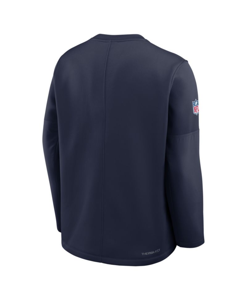 Men's Navy Dallas Cowboys Sideline Coaches Midweight Therma-FIT Sweatshirt
