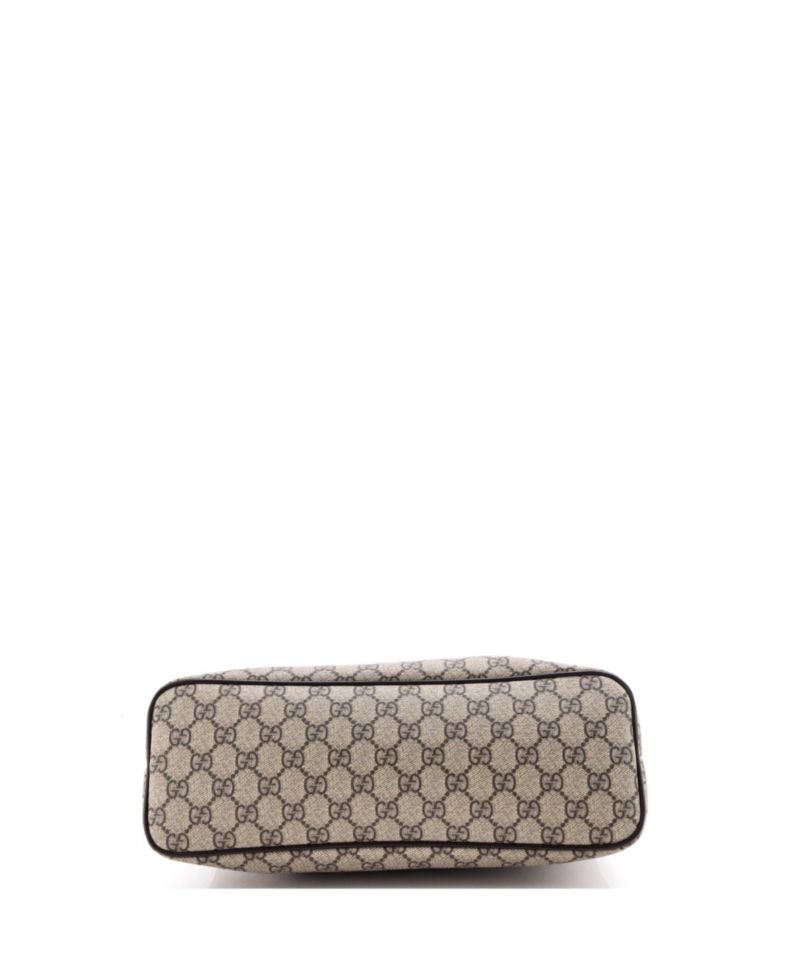 Small Convertible Zip Tote GG Coated Canvas with Leather