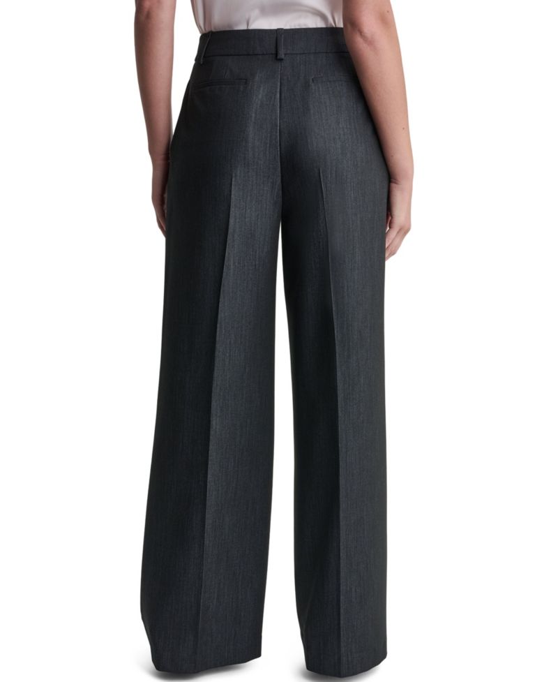 Women's Wide-Leg High-Rise Faux Denim Pants