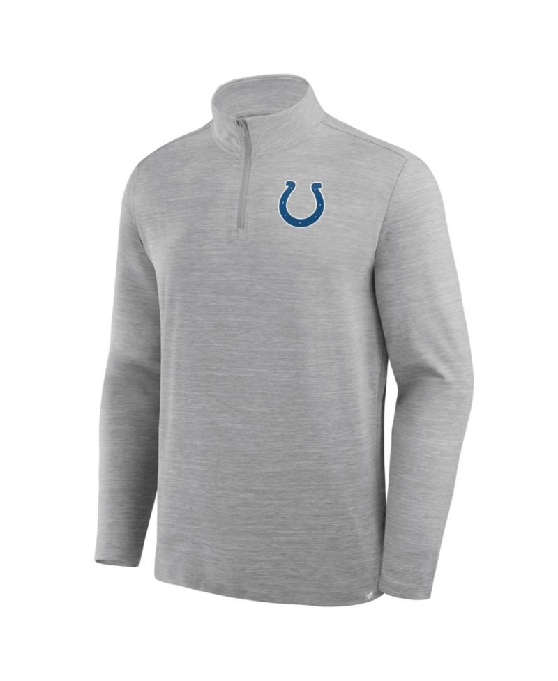 Men's Heather Gray Indianapolis Colts Clutch Quarter-Zip Pullover Sweatshirt