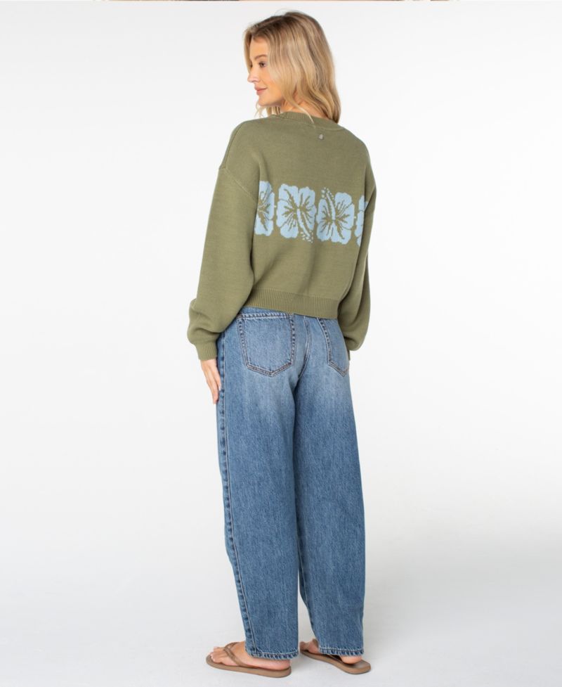 Women's Hibiscus Harmony Crop Sweater