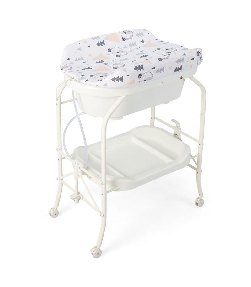 Portable Baby Changing Table with Storage Basket and Shelves