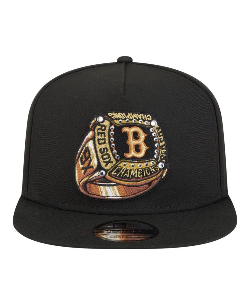 Men's Black Boston Red Sox Ring A-Frame 9FIFTY Snapback Hat